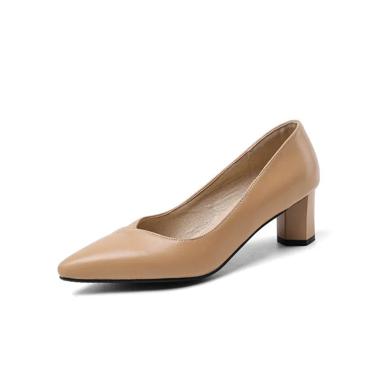 Women's High Heel Chunky Pumps Dress Shoes