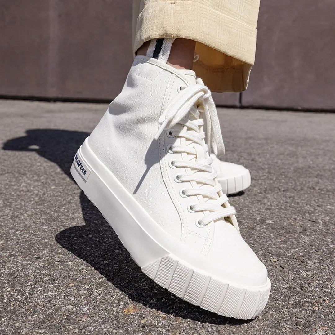 Womens - La Brea Lug High Top Platform - White