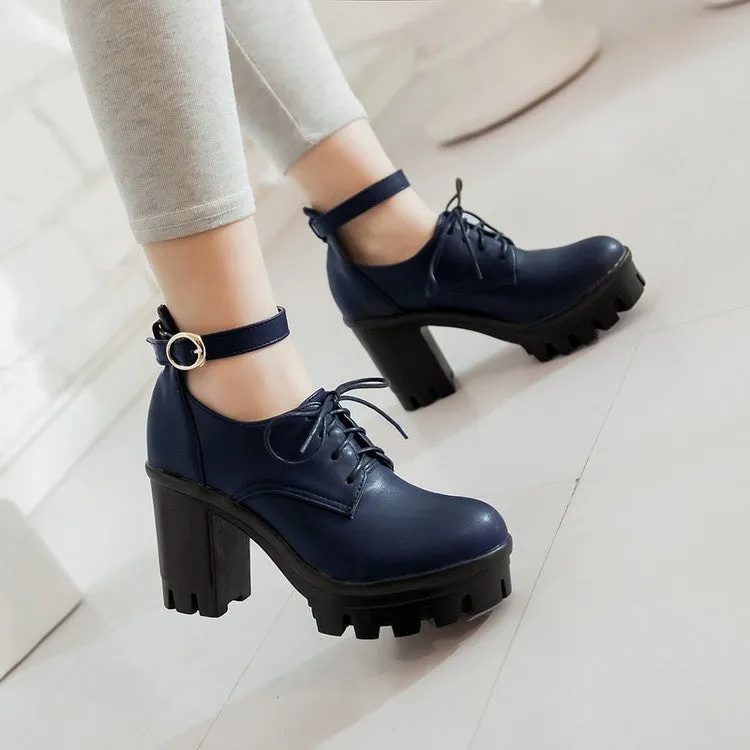 Women's Lace Up Platform High Heels Shoes