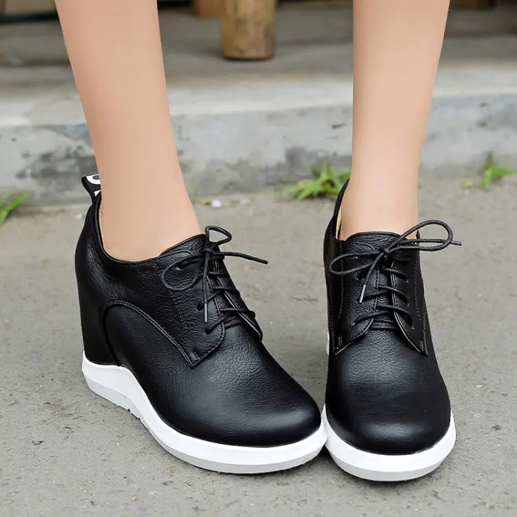 Women's Lace Up Platform Wedges Shoes
