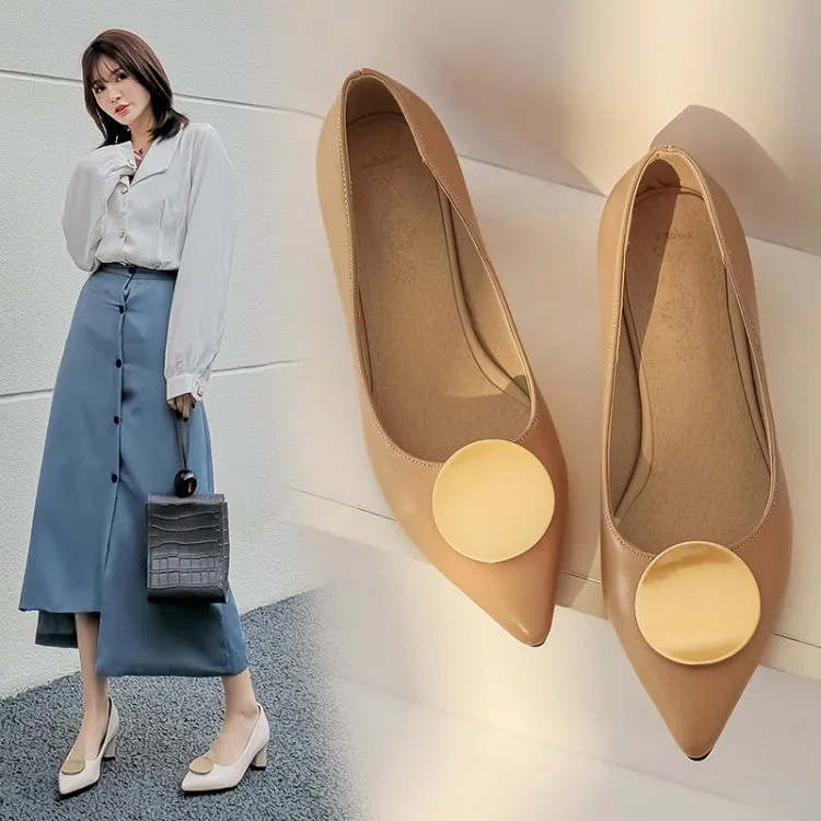 Women's Metal High Heel Chunky Pumps
