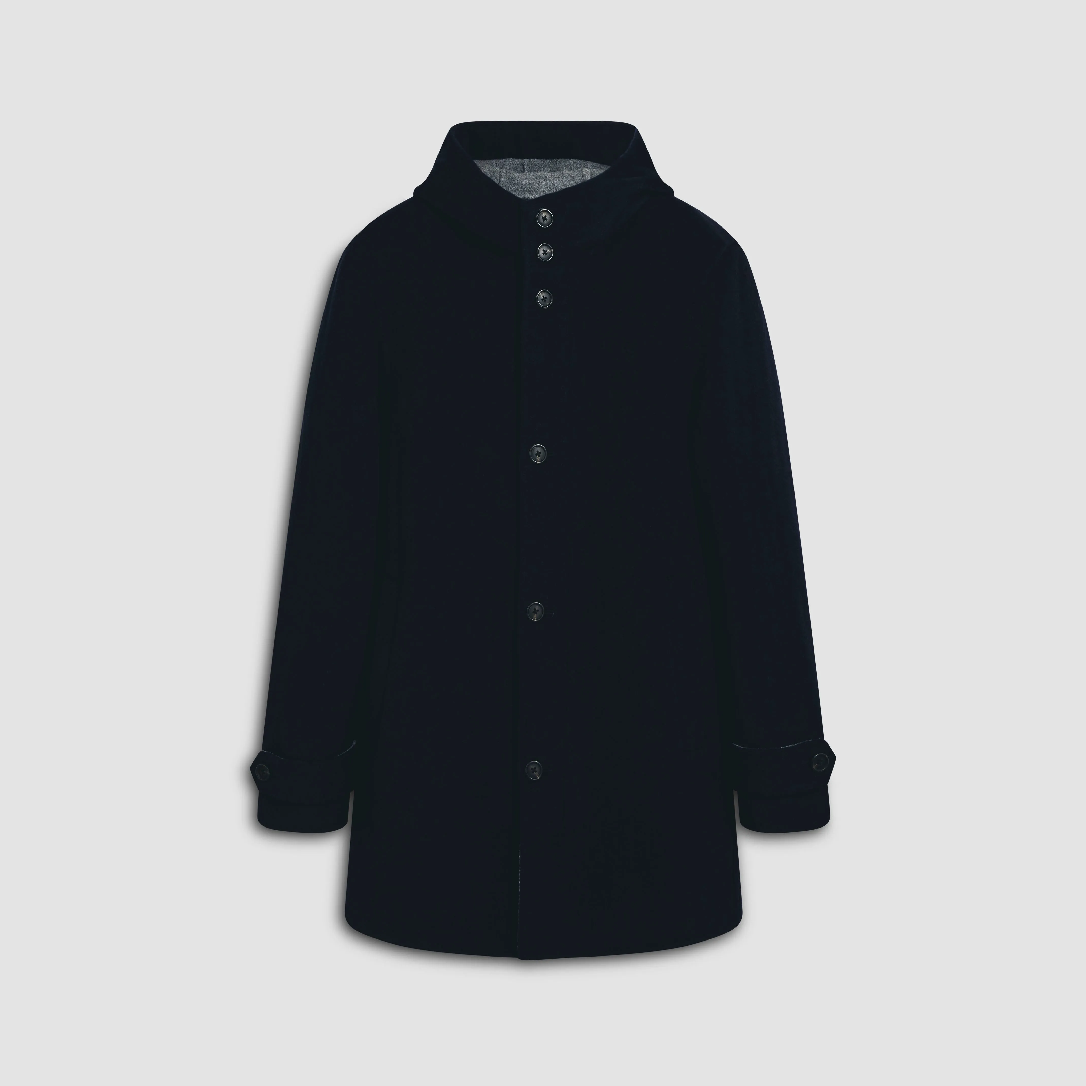 Wool Car Coat with Hood