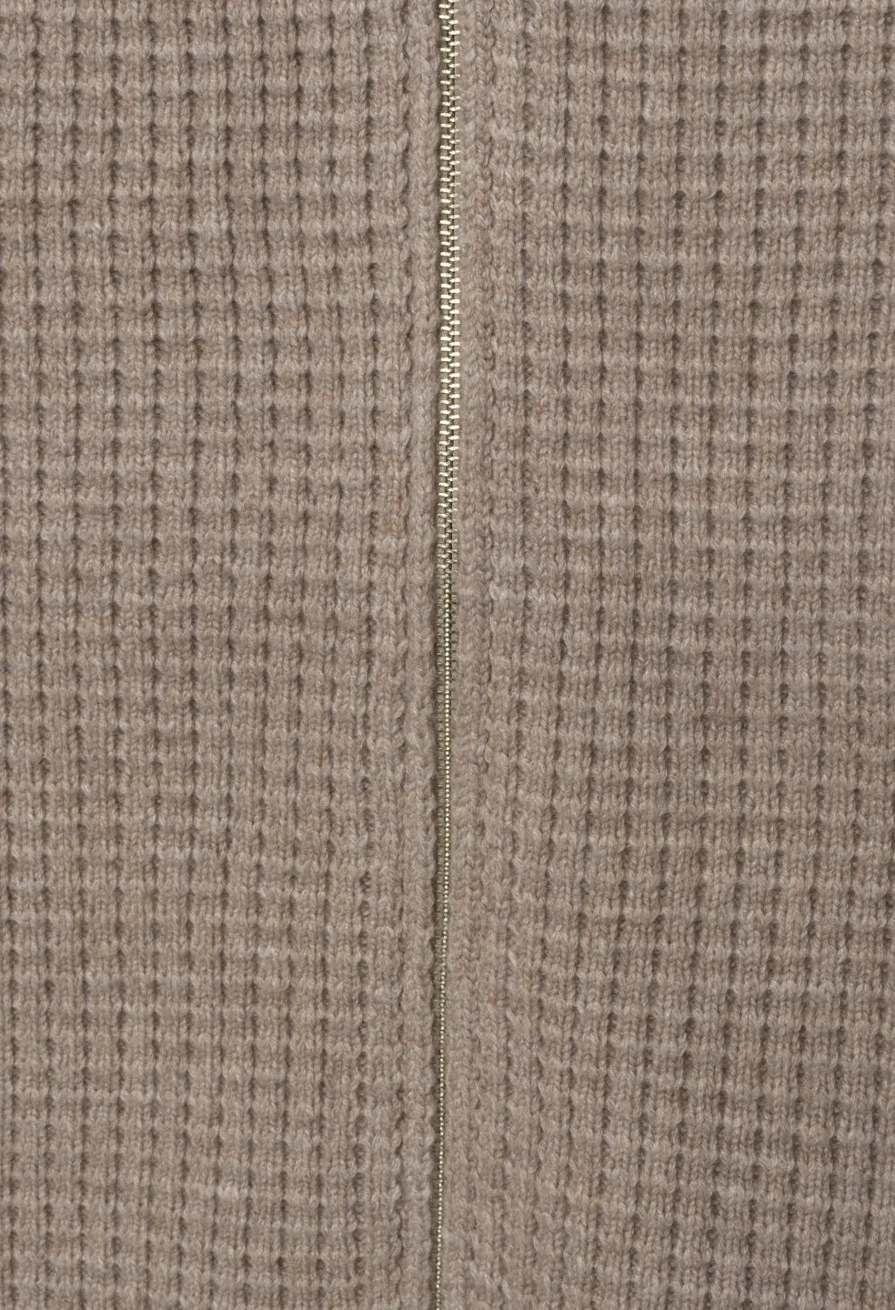 Wool Waffle Knit Full-Zip / Wheat