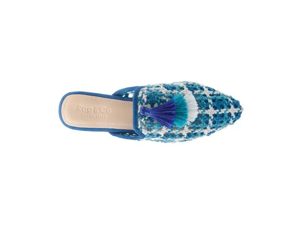 Woven Flat Mules with Tassels
