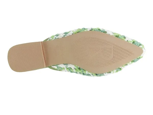 Woven Flat Mules with Tassels