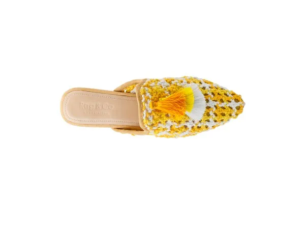 Woven Flat Mules with Tassels