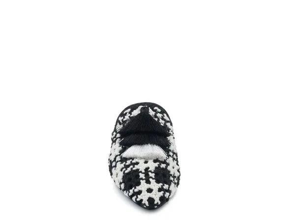 Woven Flat Mules with Tassels