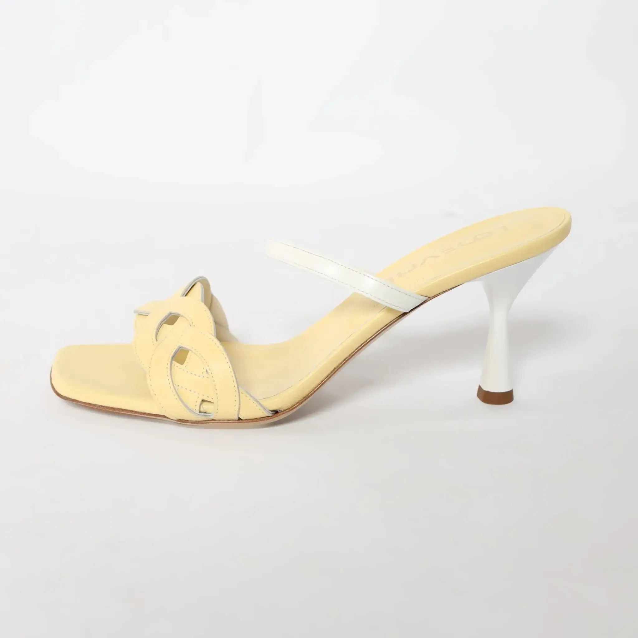 Yellow Crisscross strappy Leather Women's Italian Mules
