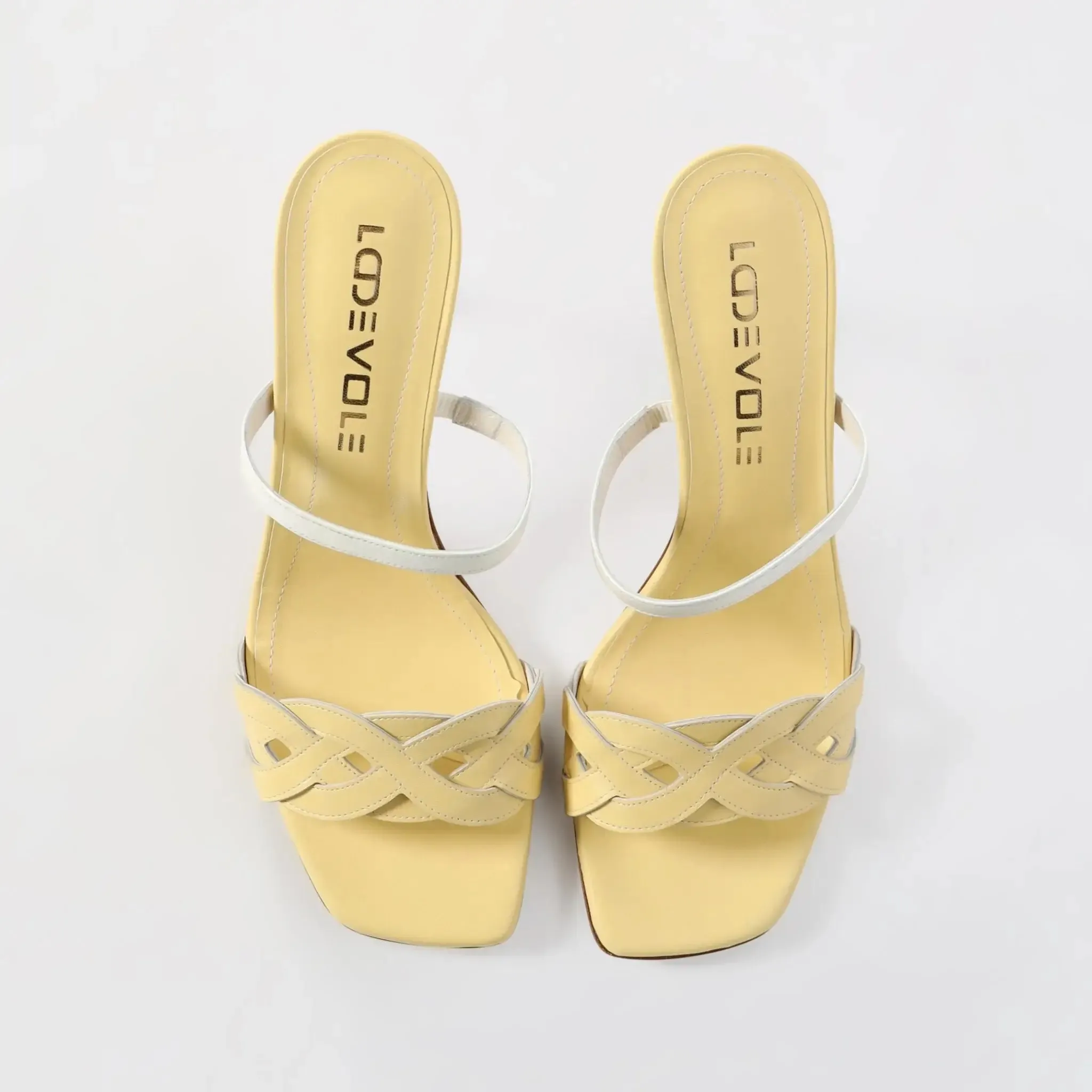 Yellow Crisscross strappy Leather Women's Italian Mules