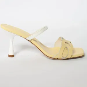 Yellow Crisscross strappy Leather Women's Italian Mules