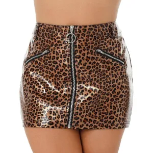 Your Shiny Clothes Leopard Print Mini Skirt