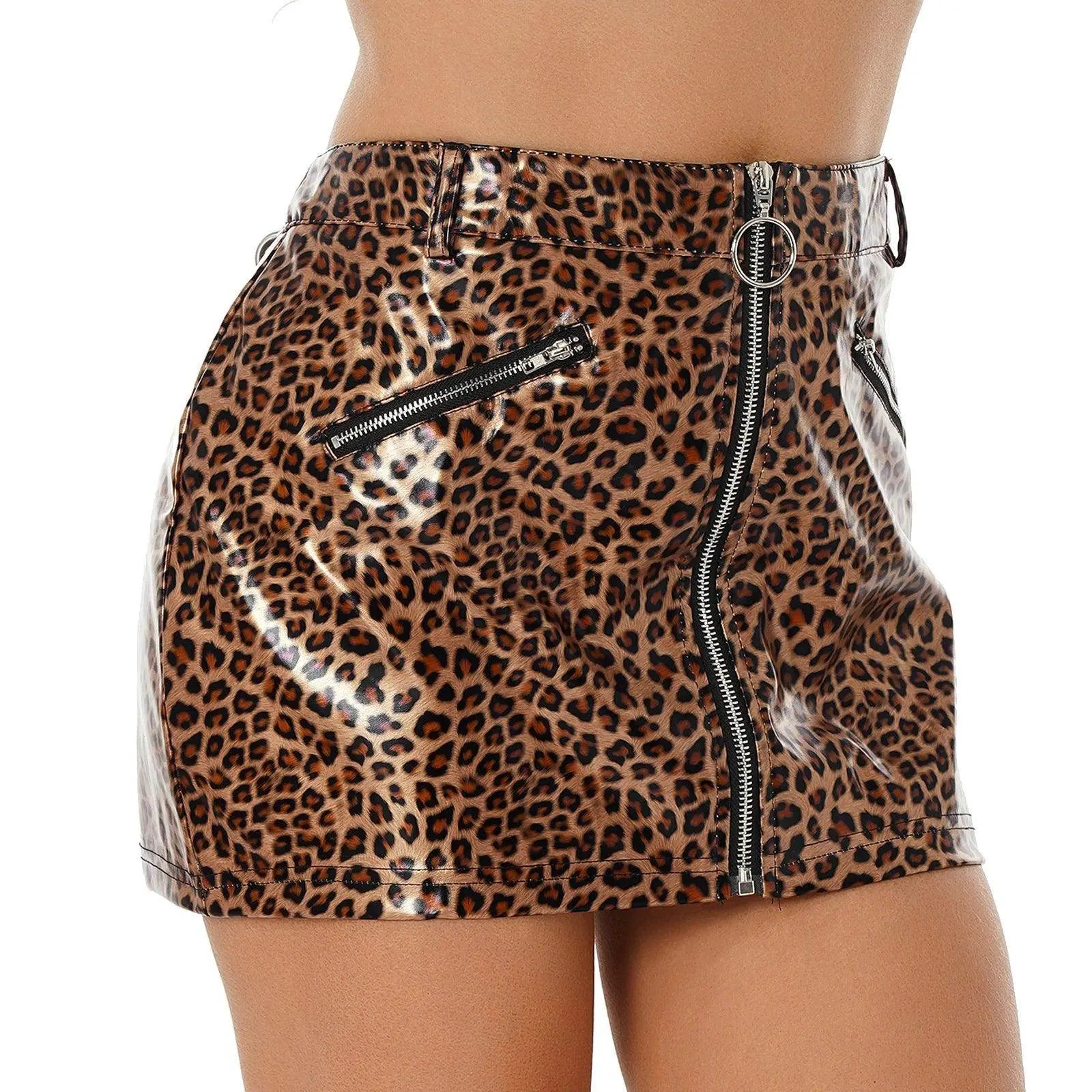 Your Shiny Clothes Leopard Print Mini Skirt