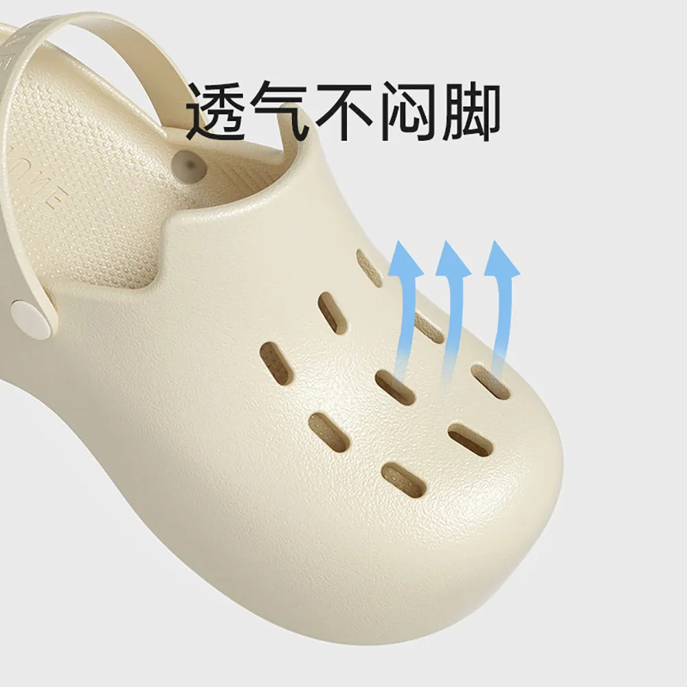 YouTune Thick-Soled Two-Way Mules - Cream White, Size 35-36