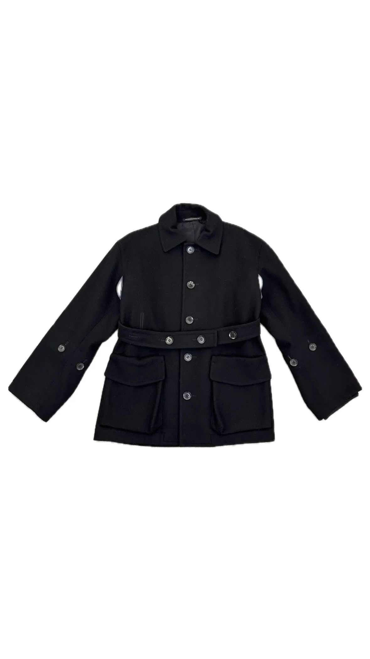 Y's Yohji Yamamoto Wool & Cashmere Belted Coat