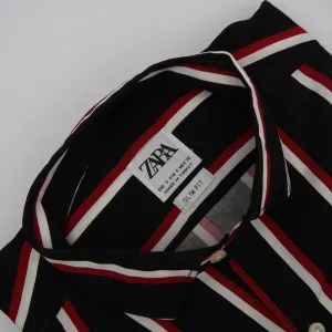 ZR Black & Red stripes Linen Shirt
