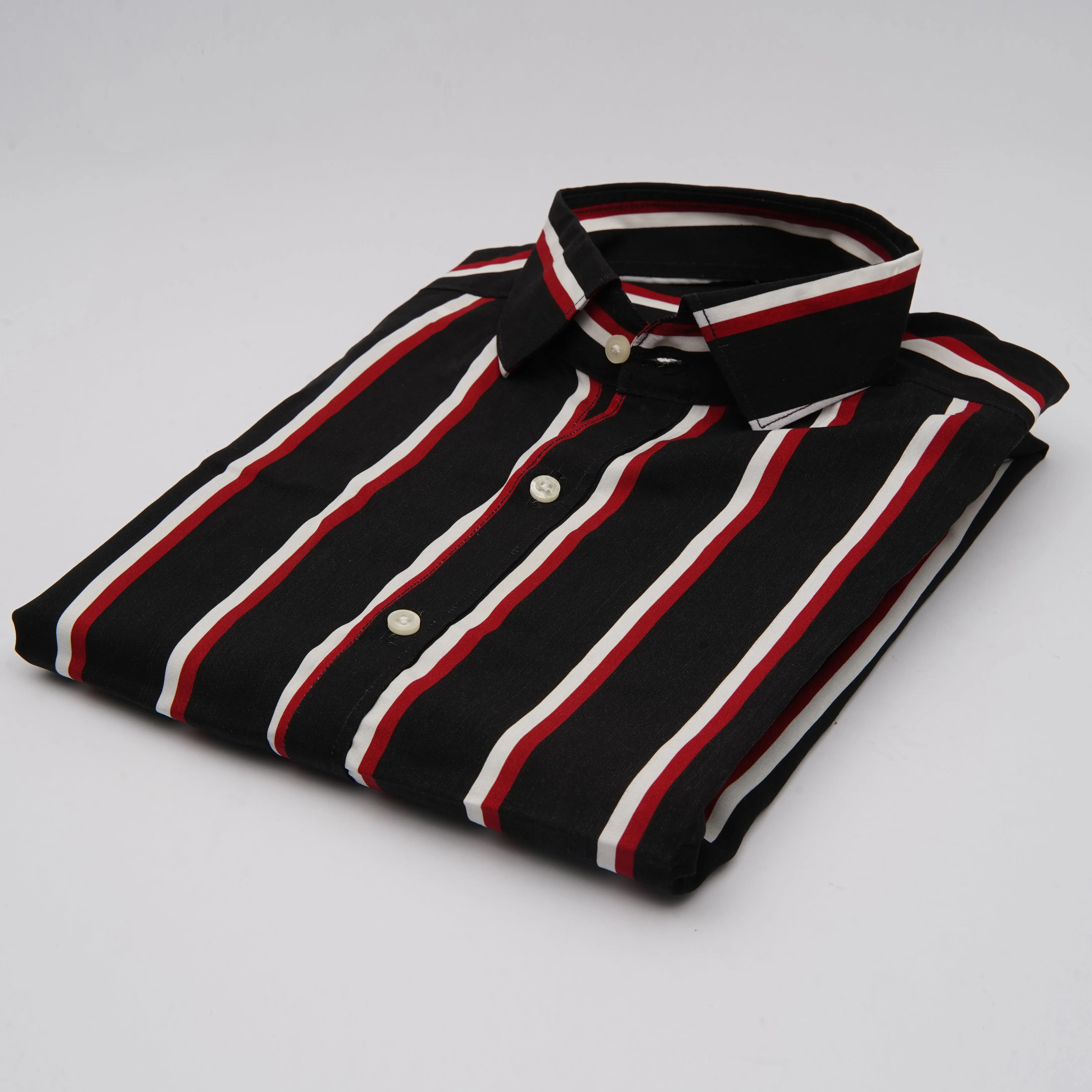 ZR Black & Red stripes Linen Shirt