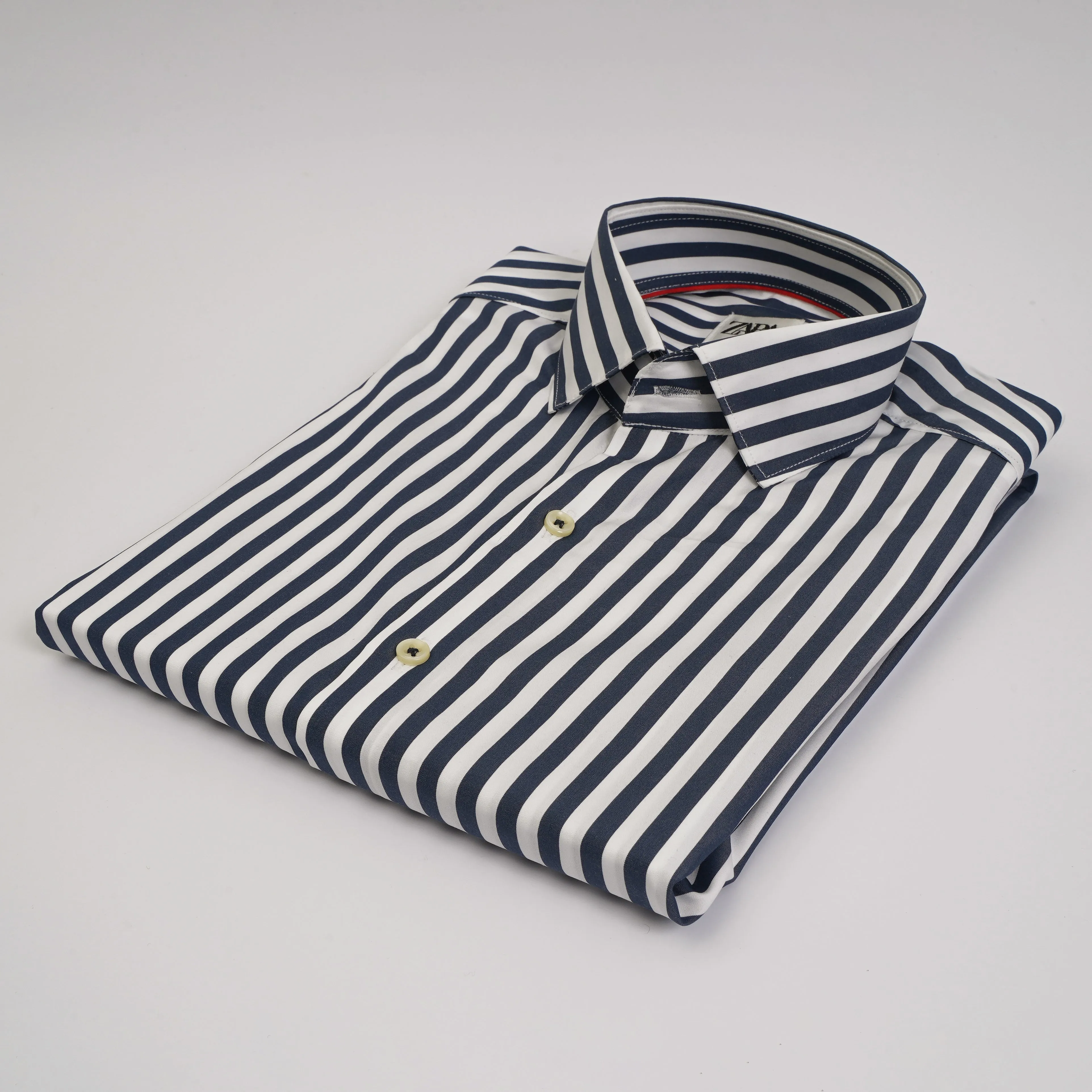 ZR Men Navy & White T Stripes Shirt